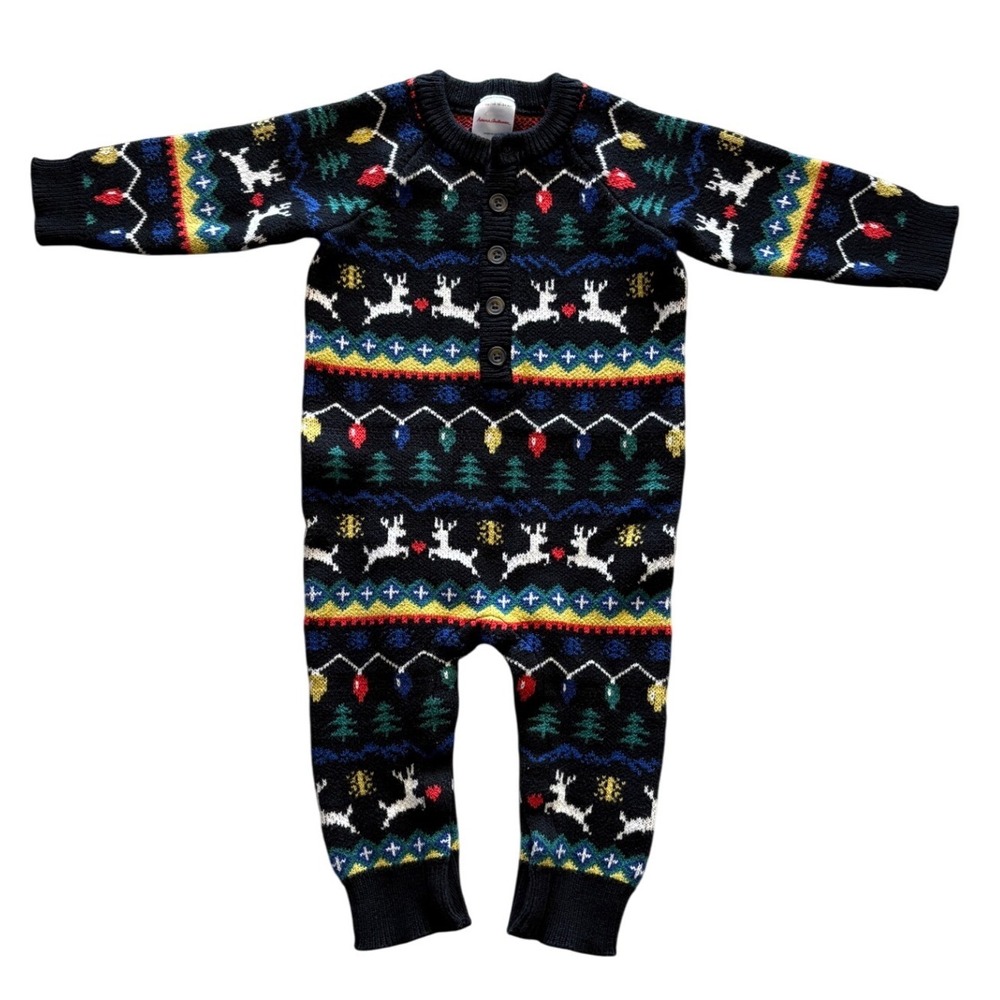 Hanna Andersson‎ Baby Holiday Knit Romper Christmas Fair Isle 80cm 18-24 Months